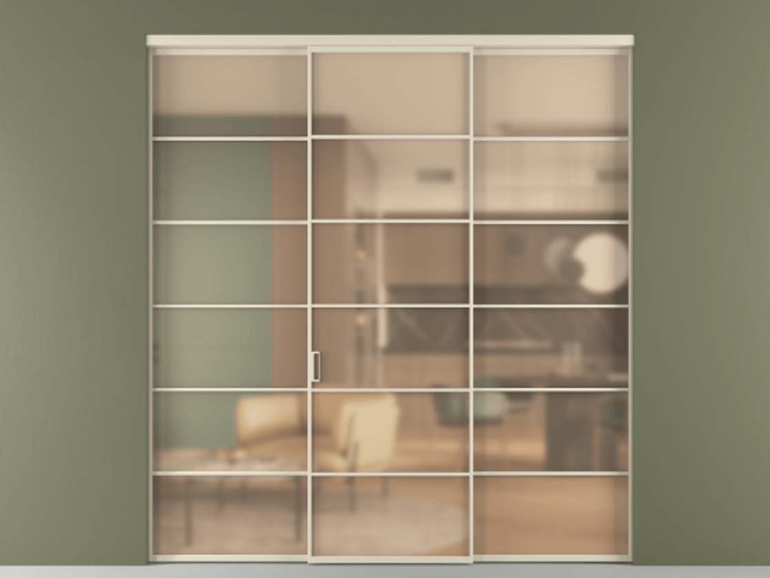 Перегородка Формато внутри проёма 3 створки АЛПР 040.04 Алюминий бежево-серый Сатинированное оранжевое стекло, триплекс. Цена 293990 ₽ 1. Полотно 3 шт. (800/2100 мм)
2. Комплект установки раздвижной системы
3. Базовый комплект фурнитуры
4.Ручка Рондо. Фабрика дверей Волховец 8 (800) 551 43 19 Перегородка Формато внутри проёма 3 створки АЛПР 040.04 Алюминий бежево-серый Сатинированное оранжевое стекло, триплекс Цена 293990 ₽ | Volhovec