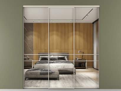 Алюминевая перегородка АЛПР 040.02_АСБЖ_Зеркало триплекс_new. Цвет Алюминий светло-бежевый. Материал Алюминий в эмали. Коллекция Перегородка Formato внутри проёма трёхстворчатая. Фото. Алюминевая перегородка АЛПР 040.02_АСБЖ_Зеркало триплекс_new. Цвет Алюминий светло-бежевый. Материал Алюминий в эмали. Коллекция Перегородка Formato внутри проёма трёхстворчатая. Картинка.