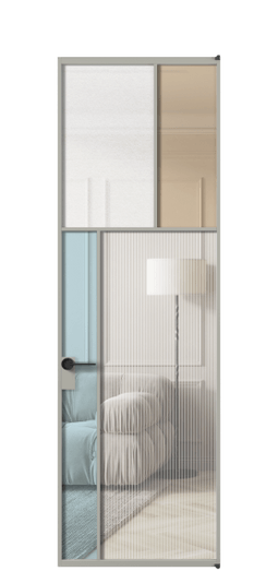 Межкомнатная дверь АЛПЛ041.22 АНСР 4 стекла. Цвет Алюминий нейтральный серый. Материал Алюминий в эмали. Коллекция Mosaic. Фото. Дверь межкомнатная АЛПЛ041.22 АНСР 4 стекла. Цвет Алюминий нейтральный серый. Материал Алюминий в эмали. Коллекция Mosaic. Картинка.