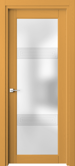 Дверь межкомнатная 6112 Пастельно-жёлтый RAL 1034 3D. Цвет RAL Пастельно-жёлтый RAL 1034. Материал Массив дуба эмаль. Коллекция Ego. Картинка.