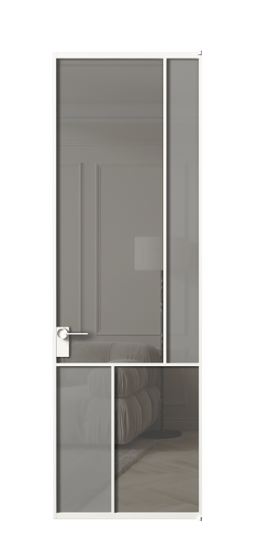 Межкомнатная дверь АЛПЛ041.21 БЕЛ Серый сатин матовое + Серый прозрачное. Цвет Алюминий Белый. Материал Алюминий. Коллекция Mosaic. Фото. Дверь межкомнатная АЛПЛ041.21 БЕЛ Серый сатин матовое + Серый прозрачное. Цвет Алюминий Белый. Материал Алюминий. Коллекция Mosaic. Картинка.