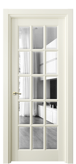 Дверь межкомнатная 0708 БМБ ЗЕР-Ф. Цвет Бук молочно-белый. Материал Массив бука эмаль. Коллекция Lignum. Картинка.