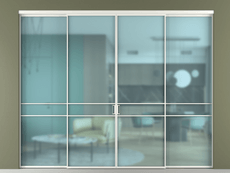 Перегородка Формато внутри проёма 4 створки