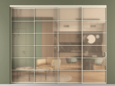 Перегородка Формато внутри проёма 4 створки с синхронным механизмом