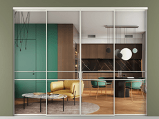 Перегородка Formato внутри проёма 4 створки