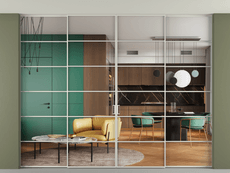 Перегородка Formato внутри проёма скрытое крепление в потолок 4 створки