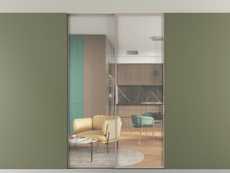 Перегородка Formato внутри проёма двустворчатая со скрытым креплением в потолок