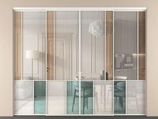 Перегородка Mosaic внутри проёма 4 створки