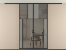 Перегородка Мозаик вдоль стены на потолок 2 створки