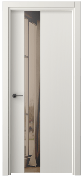 Дверь межкомнатная 4224 СТБЛ ДВ ЗЕР БР. Цвет Софт-тач белоснежный. Материал Полипропилен. Коллекция Freedom. Картинка.