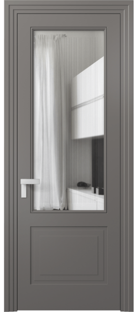 Межкомнатная дверь 8352 МКЛС Прозрачное стекло с гравировкой Rocca. Цвет Матовый классический серый. Материал Гладкая эмаль. Коллекция Rocca. Фото. Дверь межкомнатная 8352 МКЛС Прозрачное стекло с гравировкой Rocca. Цвет Матовый классический серый. Материал Гладкая эмаль. Коллекция Rocca. Картинка.